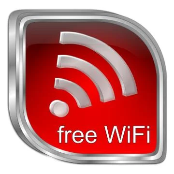 Free wireless WiFi button - 3D illustration Stock Illustration