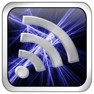 Free wireless WiFi button - 3D illustration Stock Illustration