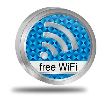Free wireless WiFi button - 3D illustration Illustrazione stock