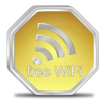 Free wireless WiFi button Stock Illustration
