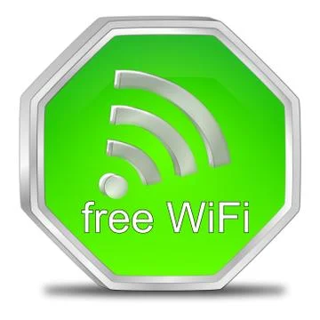 Free wireless WiFi button Stock Illustration