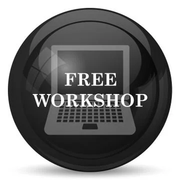 Free workshop icon. Internet button on white background.. Stock Illustration