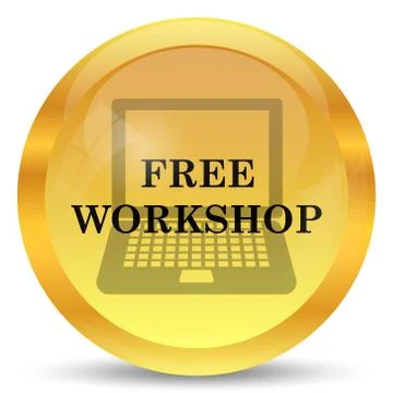 Free workshop icon. Internet button on white background.. Stock Illustration