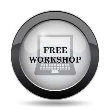 Free workshop icon. Internet button on white background.. Stock Illustration