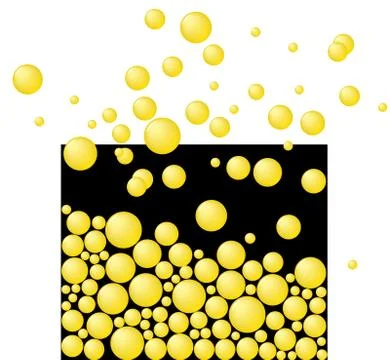 Free yellow bubbles. abstract. Stock Illustration