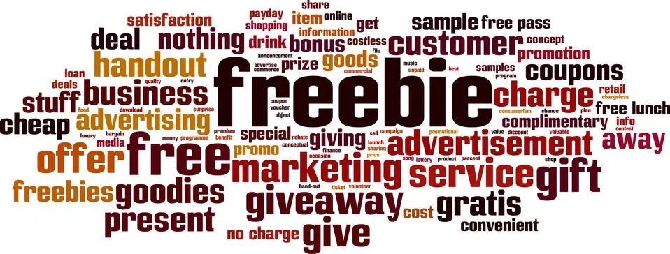 Freebie word cloud Stock Illustration