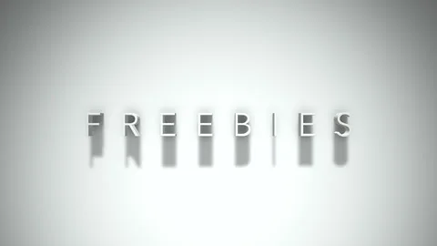 Freebies 3D title animation with shadows on a white background Stock Footage 297666793