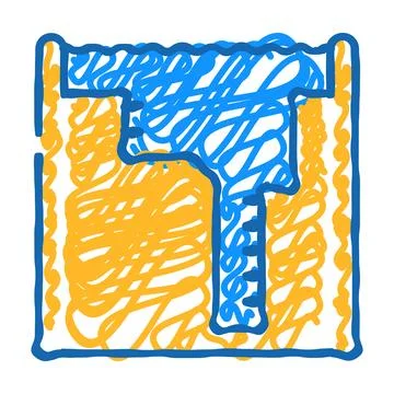 Freediving water pool icon doodle illustration Stock Illustration