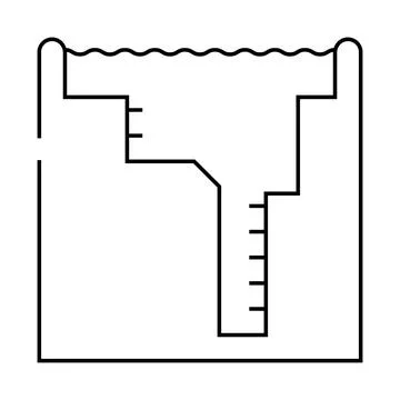 Freediving water pool line icon vector illustration Stock Illustration