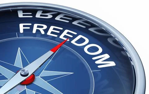 Freedom 3d rendering of a compass with a freedom icon Copyright: xZoonar.c... Stock Photos