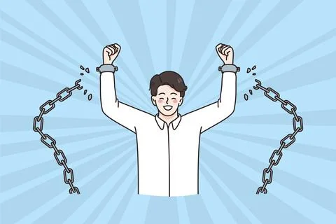 Freedom and breaking shell concept. Illustrazione stock