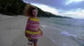Freedom and Happiness Concept. Woman Running on the Beach. Slow Motion. HD Footage