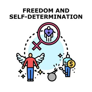 Freedom and self determination concept vector icons set Stock Illustration