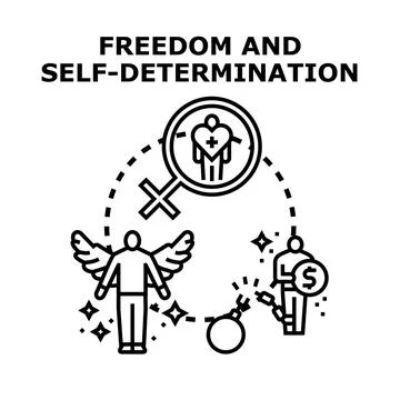 Freedom and self determination concept vector icons set Stock Illustration