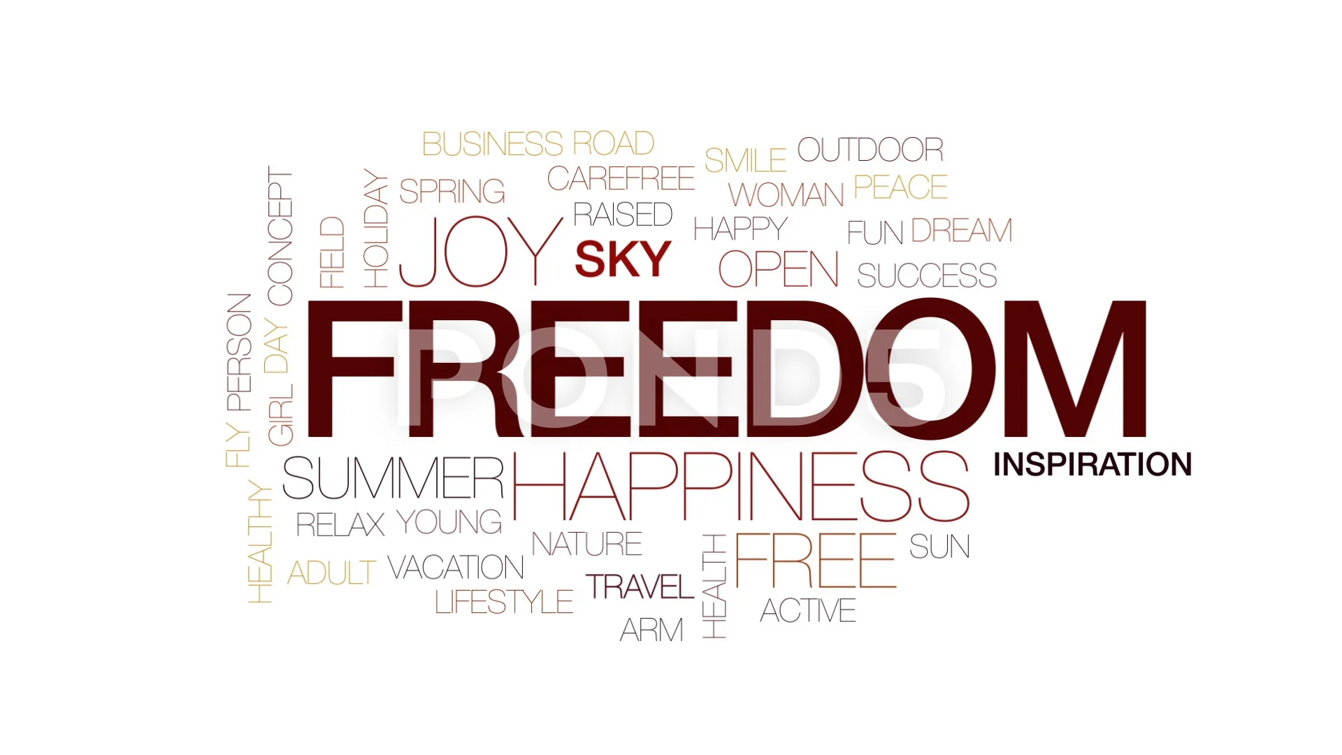 Freedom animated word cloud, text design... | Stock Video | Pond5