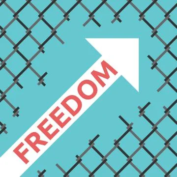 Freedom arrow, wire mesh Stock Illustration