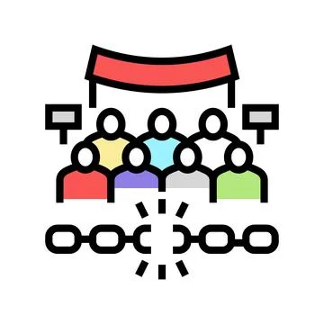 Freedom of assembly color icon vector illustration Stock Illustration