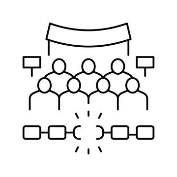 Freedom of assembly line icon vector illustration Ilustración de archivo