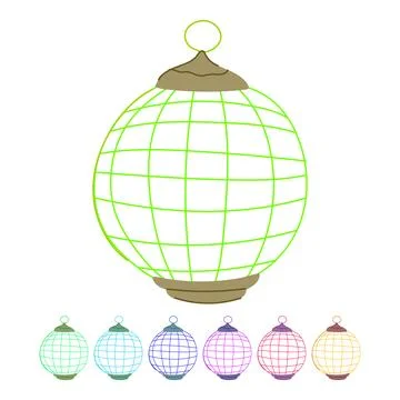 Freedom bird cage vector cartoon graphic Stock Illustration