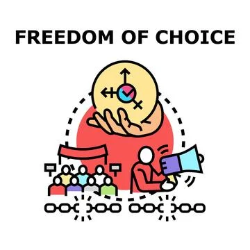 Freedom of choice concept with diverse crowd Stock Illustration