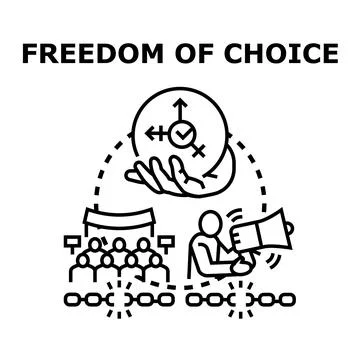 Freedom of choice concept with diverse crowd Stock Illustration