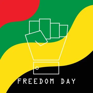 Freedom day with hand; Stock Illustration
