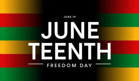 Freedom Day poster, Juneteenth background, text and flag Stock Illustration