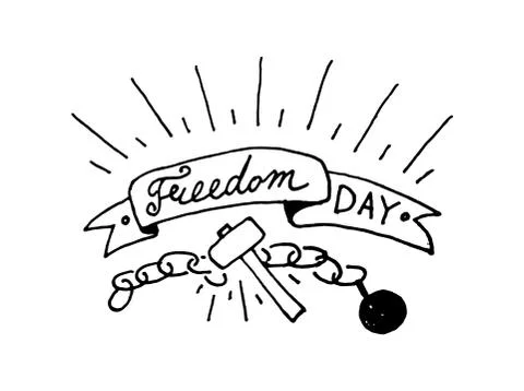 Freedom day, text design. Stock Illustration