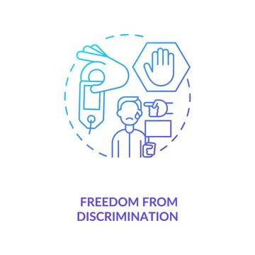 Freedom from discrimination blue gradient concept icon Illustrazione stock