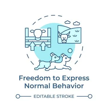 Freedom to express normal behavior soft blue concept icon Stock Illustration