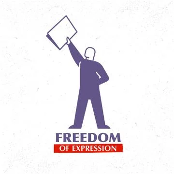 Freedom Of Expression Figure Icon Stock Illustration