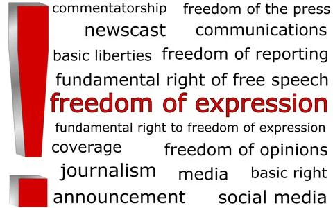 Freedom of expression wordcloud – illustration Stock Illustration