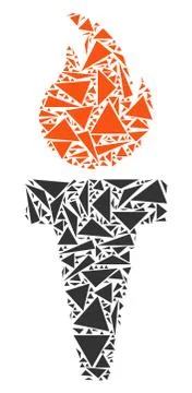 Freedom Fire Torch Collage of Triangles イラスト素材