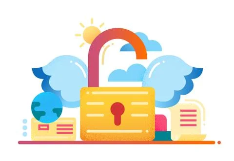 Freedom - flat design website banner Stock Illustration