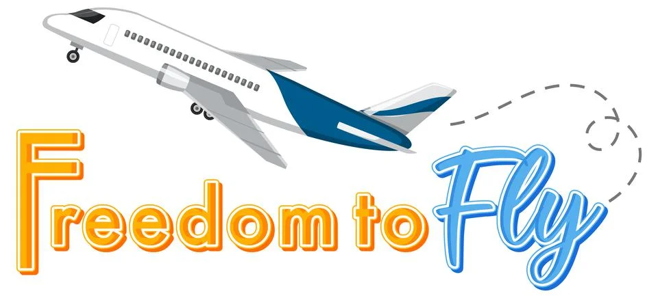 Freedom to fly typography design Stock Illustration