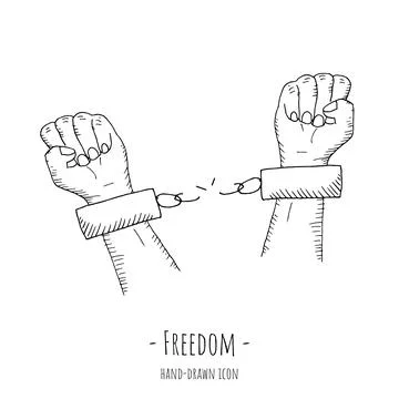 Freedom icon. Vector illustration. Isolated on white. Illustrazione stock