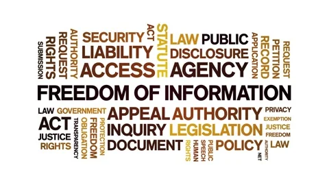Freedom of information animated word cloud,animation kinetic typography loop. Stock Footage 310059918