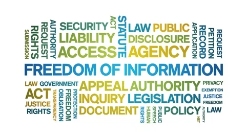 Freedom of information animated word cloud,animation kinetic typography loop. Stock Footage 310059920