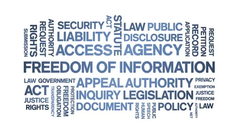 Freedom of information animated word cloud,animation kinetic typography loop. Stock Footage 310059933