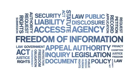 Freedom of information animated word cloud,animation kinetic typography loop. Stock Footage 310059936