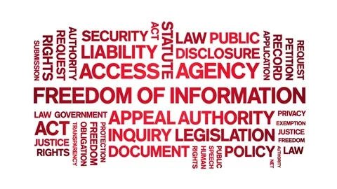 Freedom of information animated word cloud,animation kinetic typography loop. Stock Footage 310059938