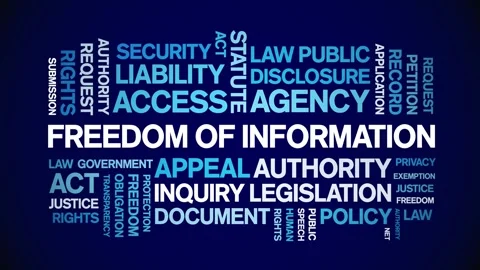 Freedom of information animated word cloud,animation kinetic typography loop. Stock Footage 310060000
