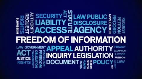 Freedom of information animated word cloud,animation kinetic typography loop. Stock Footage 310060069