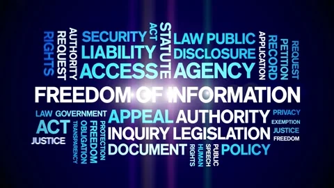 Freedom of information animated word cloud,animation kinetic typography loop. Stock Footage 310060146