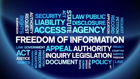 Freedom of information animated word cloud,animation kinetic typography loop. Stock Footage 310060205