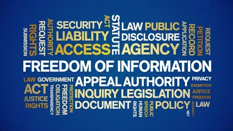 Freedom of information animated word cloud,animation kinetic typography loop. Stock Footage 310060333