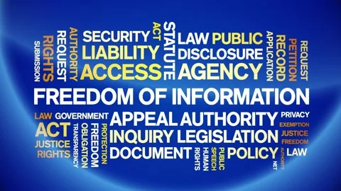 Freedom of information animated word cloud,animation kinetic typography loop. Stock Footage 310060522