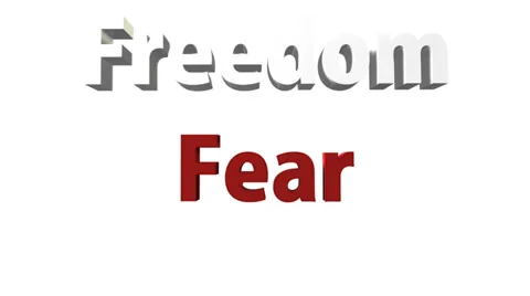 Freedom instead of fear - concept animation (FULL HD) Stock Footage 37028110