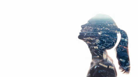 Freedom mind dreamful girl silhouette woman Stock Footage 137527000