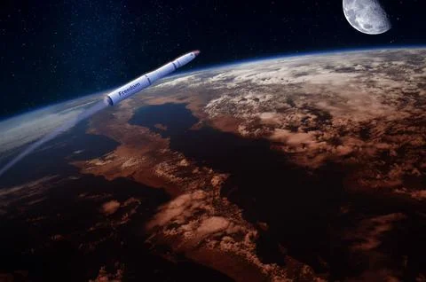 Freedom Missile over the Earth Fotos Stock